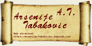 Arsenije Tabaković vizit kartica
